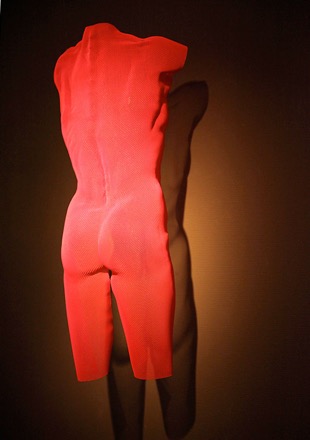 pink sculpture - female back view - suspended